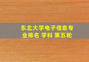 东北大学电子信息专业排名 学科 第五轮